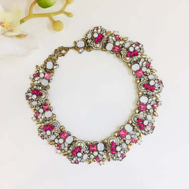 Ruby Crystal Statement Necklace